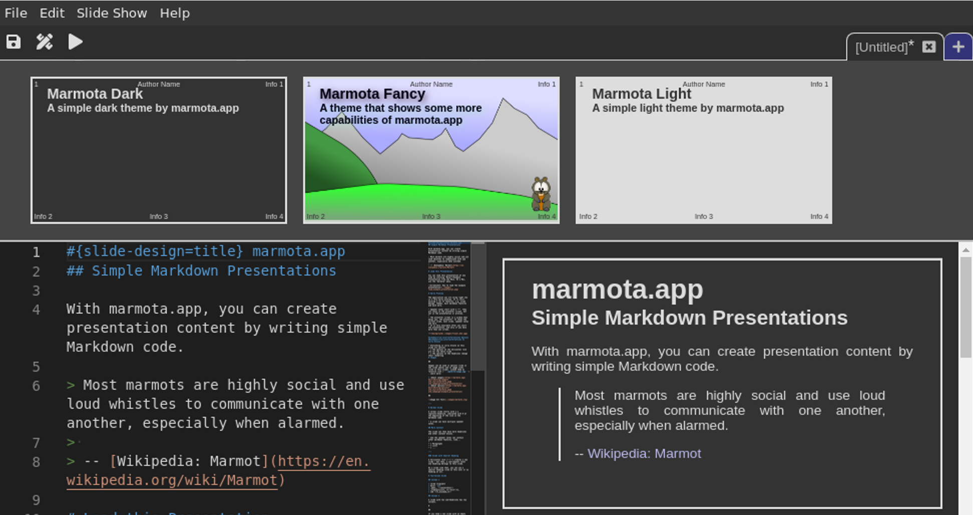 Screen shot of the design select dialog