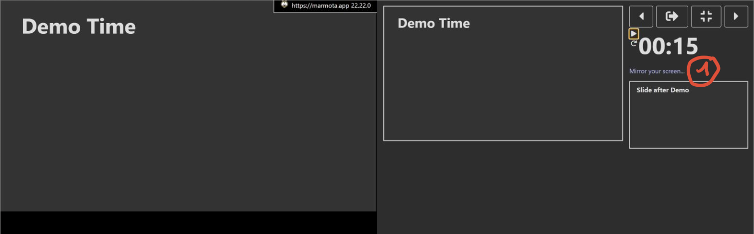 Screenshot: Start Screen Mirroring